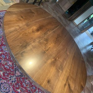 6 foot wide Dark Walnut harvest table
